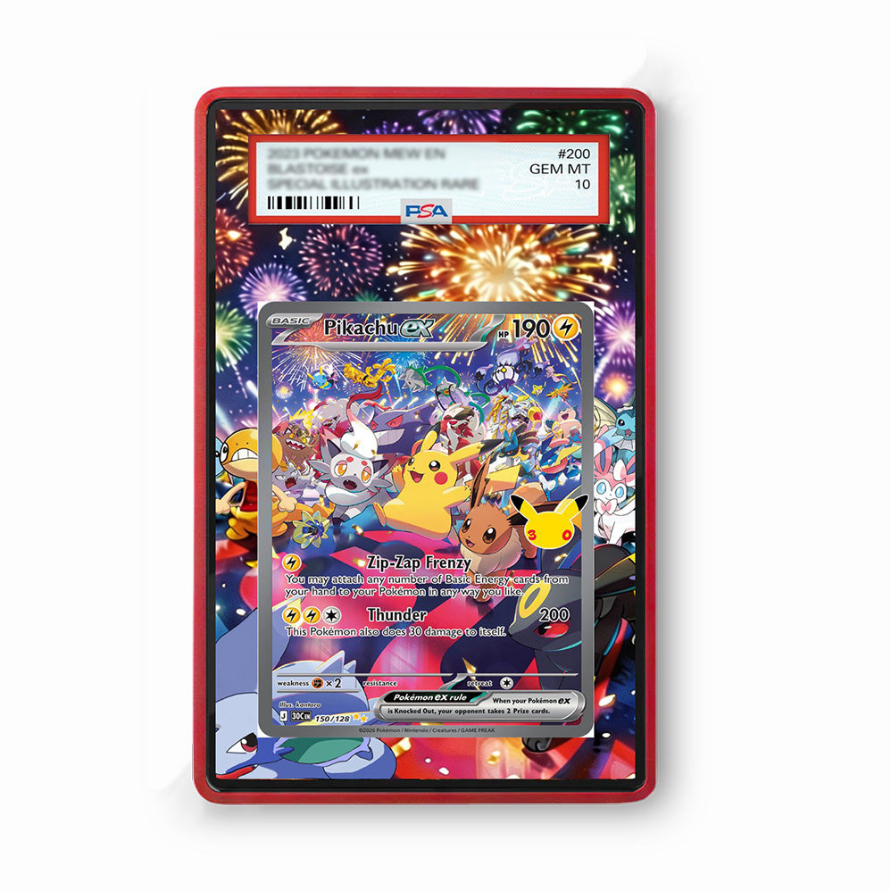 Pikachu 150/128 30th Anniversary - Gradeguardian Extended Artwork For Psa / Cgc / Bgs / Tag