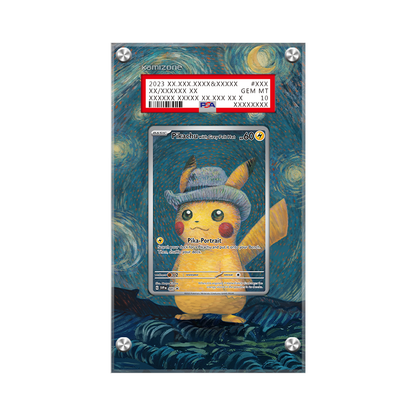 Pikachu With Grey Felt Hat - Pokémon Extended Artwork Protective Display Case Psa/cgc/raw